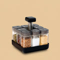 Glass Spice Jar Organizer for Kitchen Seasonings