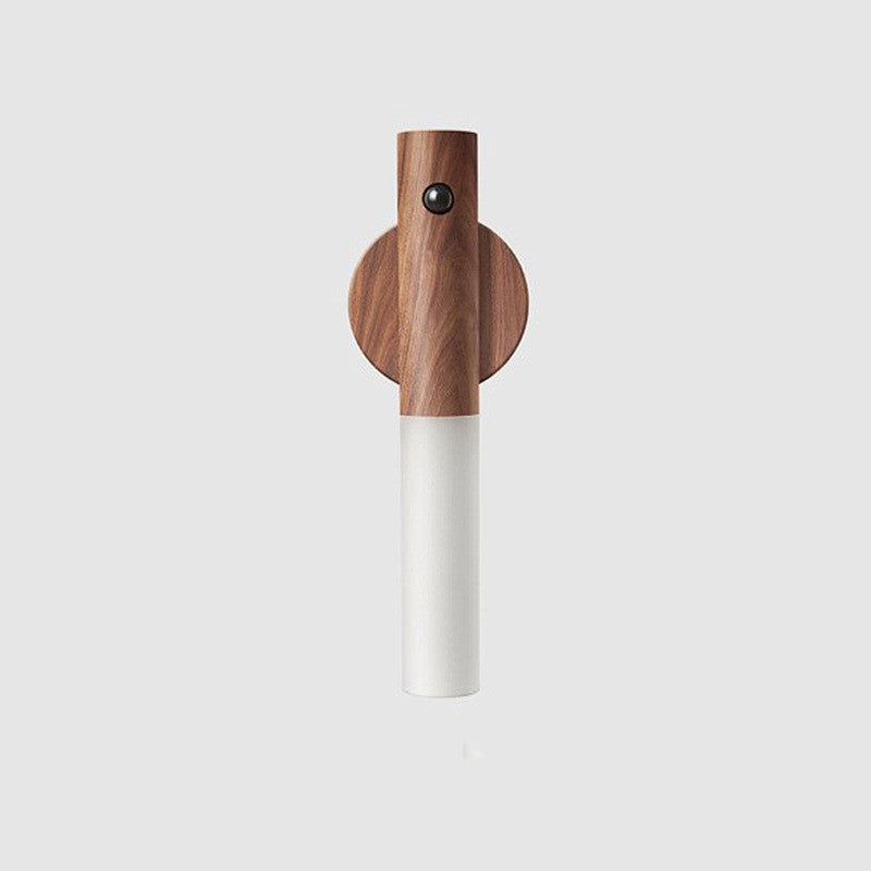 Magnetic Motion Sensor LED Night Light with Wooden Base