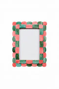 Handmade Buffalo Bone Inlay Scalloped Picture Frame, 4x6