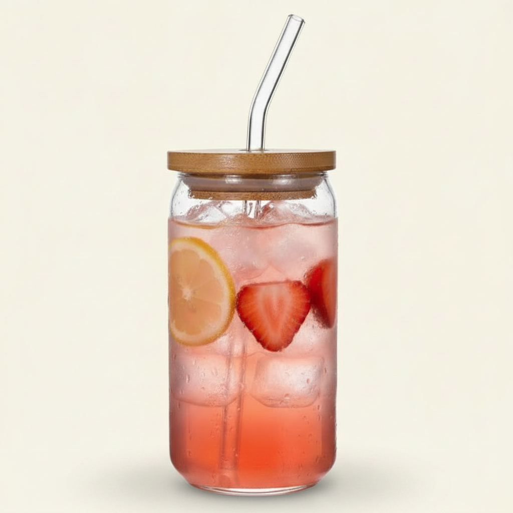 Safe Sip Glass Cup With Lid
