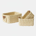Small Wicker Organizing Baskets with Handles - Set of 3