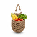 Wall Hanging Fruit Basket for Kitchen Wove Fruit Hanging Wall Storage Vegetable Basket for Kitchen Organizing Boho Potato Storage Onion Basket Wicker Hanging Fruit Hammock Produce Basket Organizer