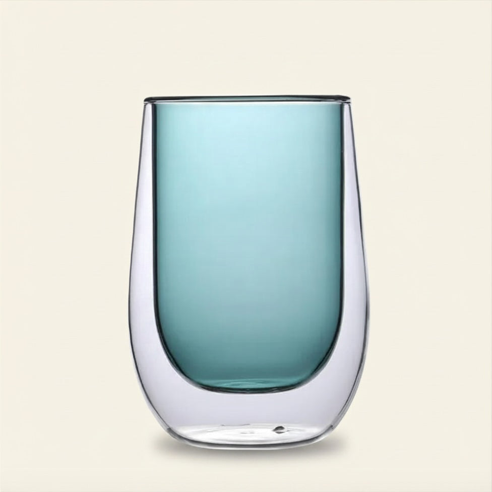Double-Layer Colored Glass Cup
