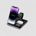 5 in 1 Wireless Charger Station for Phone, iWatch and AirPods with LED Light and Alarm Clock