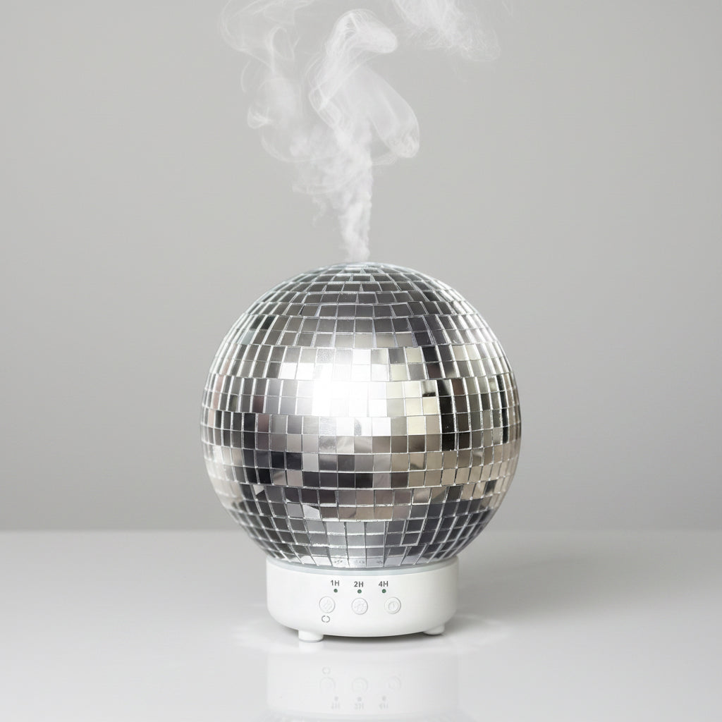 Rotating Disco Ball Essential Oil Diffuser with Color-Changing LED Night Light