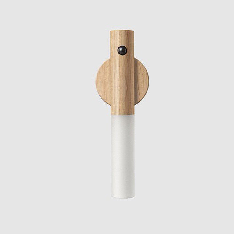 Magnetic Motion Sensor LED Night Light with Wooden Base