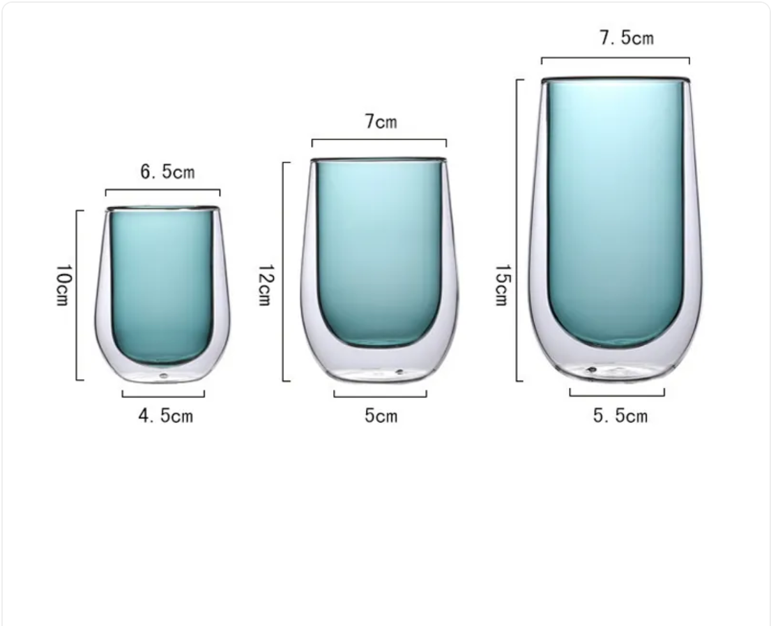 Double-Layer Colored Glass Cup