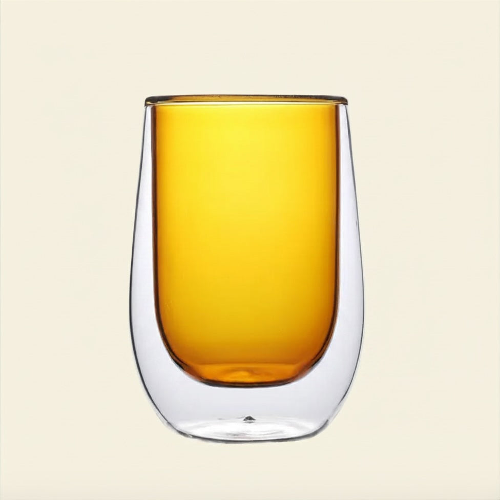 Double-Layer Colored Glass Cup